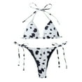thumbnail image 4 of Womens Two Piece Swimsuits Solid Color Swimwear Sexy Bikini Steel Color Matching Swimsuit Two Piece Set, 4 of 6