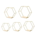 thumbnail image 4 of kowaku 5 Pieces Hexagon Iron Wall Mount Shelves Storage Rack Home Office Geometric Shelf for Photo Artworks Picture Display Golden, 4 of 9