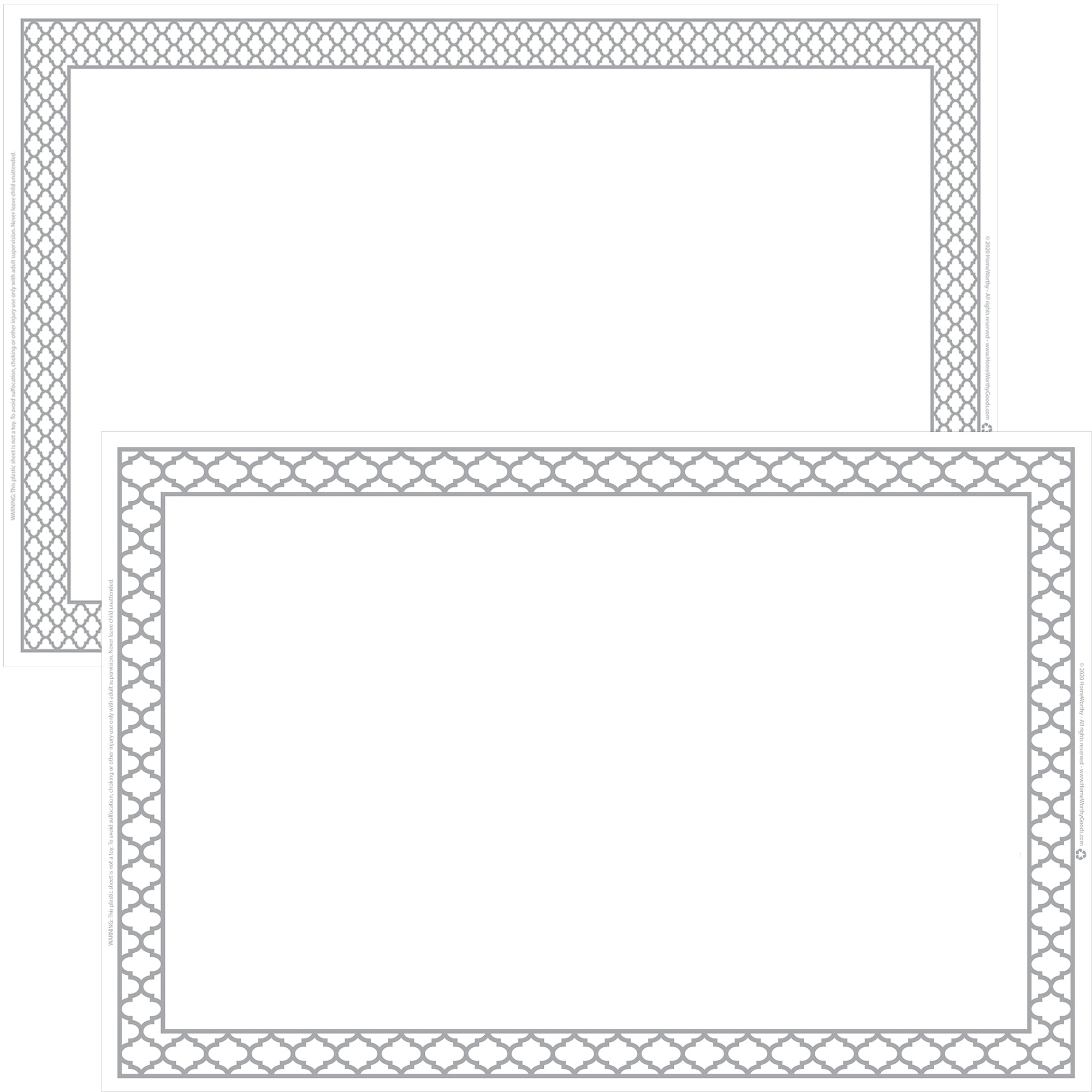 White Sticky Disposable Plastic Placemats for Restaurants, Holidays, Travels, Schools, Airplane Tray Covers, Assisted Living