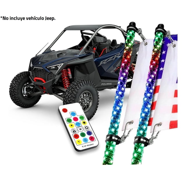 Antena LED en espiral Rock Series RKS-FLAGLED 1.2 metros 120 Patrones de Luces Rock Series RKS-FLAGLED