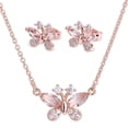 thumbnail image 1 of Set de Joyería para Mujer LuckyLy, Collar y Aretes de Mariposa con Cristal y Zirconias, Modelo Gina rosa UNITALLA, 1 of 8