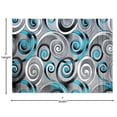 thumbnail image 5 of Masada Rugs Turquoise Grey Modern Contemporary Woven Area Rug, Hand Carved (5 Feet X 7 Feet, Turquoise), 5 of 7