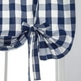 thumbnail image 4 of 1 Piece Buffalo Check Plaid Gingham Rod Pocket Window Tie Up Shade Curtain Panel (23.6" X 63", Blue), 4 of 8