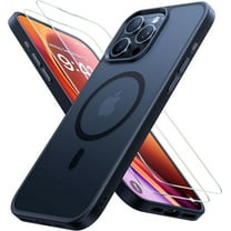 3-in-1 Entronix Bundle for iPhone 16 Pro Max, Magnetic Sturdy Matte Case 2 Screen Protector, Black