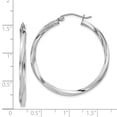 thumbnail image 2 of 925 Sterling Silver Twisted 2.5x35mm Hoop Earrings Round, 2 of 6