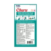 INABA Churu Creamy, Lickable Purée Cat Treat w Taurine, 0.5 oz, 24 Tubes, Chicken with Crab Recipe