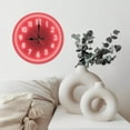thumbnail image 6 of Red Neon Clock Wall Decor Home Office 10-Inch Silent Wooden Wall Clock, Battery Operated (AA Batteries Not Included), Artistic Home Decor, 6 of 7