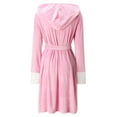 thumbnail image 5 of Aompmsdx Women Hooded Bathrobe Lightweight Soft Plush Long Flannel Sleepwear Hooded Bathrobe Plush Long Robecoats, 5 of 5