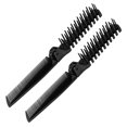 thumbnail image 1 of Unique Bargains 2Pcs Black Fishbone Shape Coarse Fine Teeth 2 Way Foldable Hairdressing Comb, 1 of 1