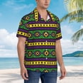 thumbnail image 5 of Xecao Carnival Mardi Gras print Hawaiian shirt - a stylish short-sleeve button-down for men, perfect for casual beach and tropical outings., 5 of 9