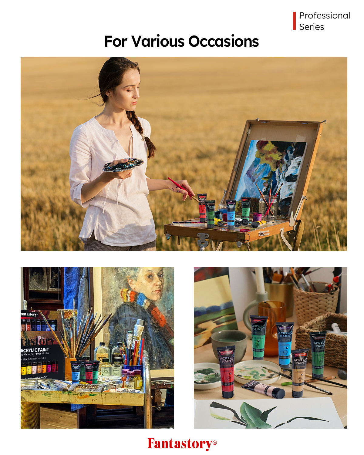 Fantastory 24-Color Acrylic Paint Set, 36ml Bottles photo 8
