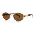 thumbnail image 5 of Mens Luxury Diamond Shape Metal Rim Hustler Fashion Rectangle Sunglasses Gold Tortoise - Brown, 5 of 8