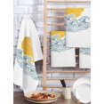 thumbnail image 2 of Yellow Sun Rise Kitchen Dish Towels for Drying Dishes Set of 3, Ocean Waves Coastal Abstract Art Waffle Weave Microfiber Hand Tea Bathroom Towels Quick Dry & Absorbent Towel 15.7x23.6, 2 of 7