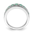 thumbnail image 2 of Auriga 14K White Gold Polished Emerald and Diamond Ring for Women Size 7, 2 of 6