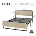Amolife FullSize Platform Bed Frame with Curved Upholstered Head and