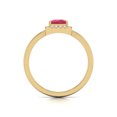 thumbnail image 3 of Round and Princess Cut Natural Ruby Gemstone Ring in 14K Yellow Gold (Size: 9), 3 of 6