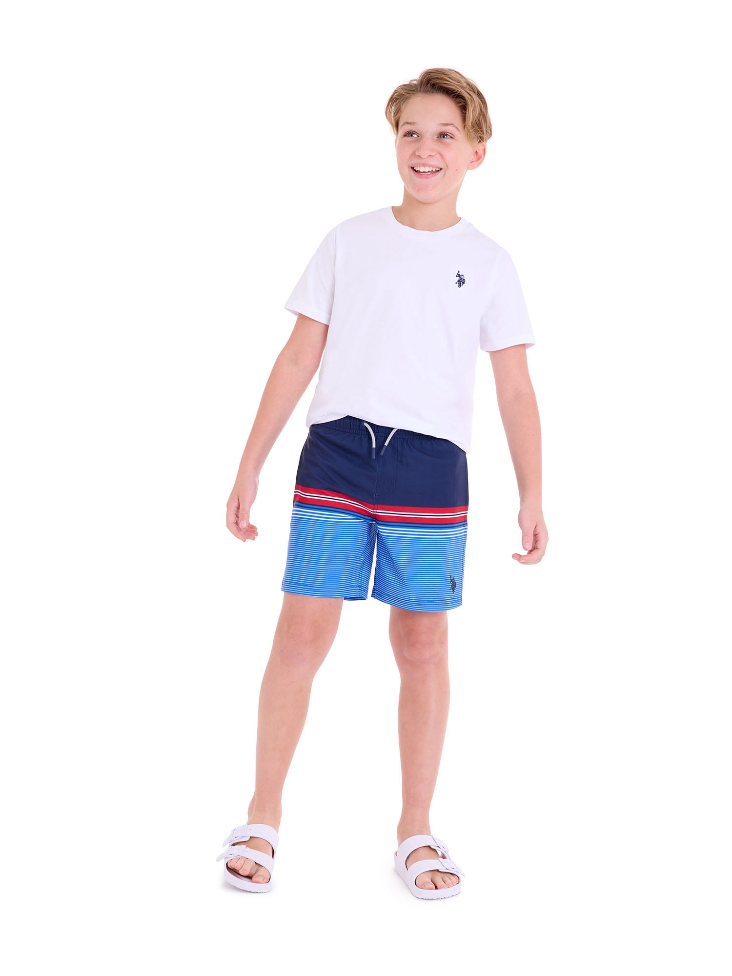 U.S. Polo Assn. Boys Striped Swim Short, Sizes 4-18