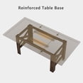 thumbnail image 1 of Ourlova Dining Table for 6 to 8 Long Wooden Kitchen Table with Sturdy Triangular Legs Farmhouse Large Dining Room Table with Thick Frame Extra Thick Base for Dining Apartment Party Walnut, 1 of 6