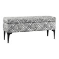 thumbnail image 1 of HomePop 17.5" Large Tribal Pattern Modern Fabric Storage Bench in Gray, 1 of 12