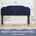 thumbnail image 2 of JURANYAZHU Thickened King/California King Upholstered Headboard Chenille Fabric,Adjustable height,Dark Blue, 2 of 6