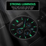 POEDAGAR Men Watch Sport Chronograph Waterproof Luminous Date Wristwatch Fashion Ultra Thin Mesh Belt Men's Watches