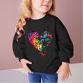 thumbnail image 2 of Odeerbi Kids Girls Crewneck Sweatshirts Pullover Sweatshirts Children's Fall Winter Sweatshirt Heart Print Long Sleeve Sweater Top Black, 2 of 5