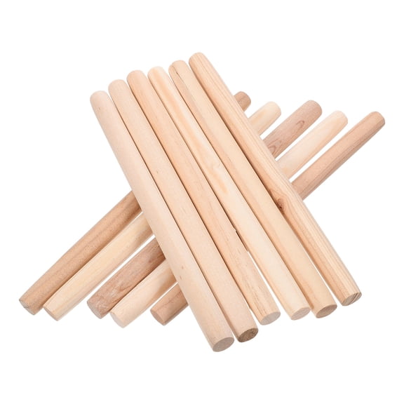 NIAIZEK 10pcs Small Hardwood Dowel Rods Unfinished Wood Sticks for Crafts, Woodworking, Model Building, Projects, and Home Use