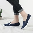 thumbnail image 2 of iOPQO Women's casual shoes Women's Ladies Fashion Casual Versatile Comfortable Canvas Flat Casual Shoes Fashion Casual Versatile Dark blue 42, 2 of 9