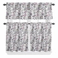 thumbnail image 2 of Kitchen Window Curtains Valance and Tier Set, Watercolor Birds Flowers Rod Pocket Tier Curtain Valance Set, Abstract Country Plant Animal Light Filtering Cafe Curtains for Bedroom Living Room, 2 of 9