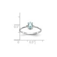 thumbnail image 3 of Gem & Harmony 2/5 Carat (Ctw) Oval-Cut Light Aquamarine Ring in 14K White Gold for Women, 3 of 5