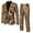 Brown, variant on Men's Sequin Checkered Single Button Disco Party Stage Nightclub Dazzling Performance Suit Set Blazer