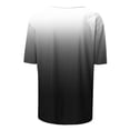 thumbnail image 4 of Sexlip Womens Short Sleeve Ombre Crew Neck T Shirt Breathable Fabric Lightweight Design Casual Silhouette for Vacation Looks Black M, 4 of 7