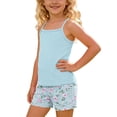 thumbnail image 6 of Bovxnpu Girls Summer Clothing Sets Girls Floral Graphic Cotton Tank Top Shorts Comfortable 2 Piece Set, 6 of 8