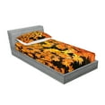 thumbnail image 2 of Ambesonne Fall Fitted Sheet & Pillow Sham Set, Vivid Autumn Maple Leaves, Twinxl, Orange Yellow Brown, 2 of 2