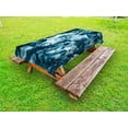 thumbnail image 1 of Marble Outdoor Tablecloth, Antique Marble Stone with Blurry Distressed Motley Fractal Effects Illustration Artwork, Decorative Washable Fabric Picnic Table Cloth, 58 X 84 Inches,Blue, by Ambesonne, 1 of 2