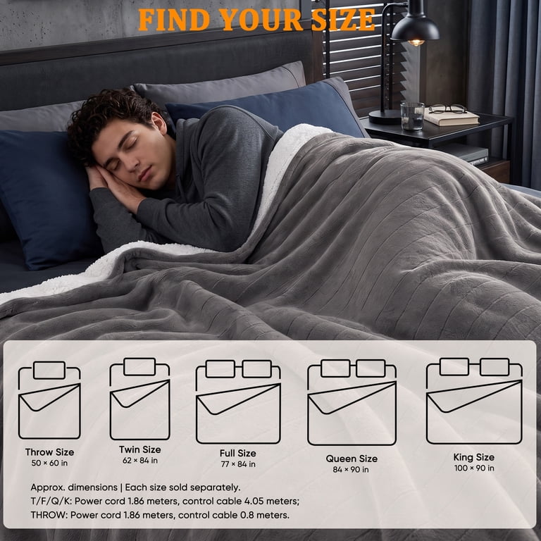 EDX Heated Blanket Twin, Flannel & Sherpa photo 6