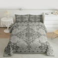thumbnail image 2 of Manfei Vintage Victorian Flower Full Size Comforter Sets,Damask Theme Bedding Comforter Set,Gray Bedding Sets For Teens,Luxury Bedroom Decor Reversible,3pcs, 2 of 8