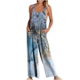 thumbnail image 2 of Gaecuw Jumpsuits for Women Summer Dressy Sleeveless Cold Shoulder Overall with Pockets Square Neck Band Collar Tie Dye Onesie One Piece Outfits Casual Long Pants Wide Leg Summer Romper Ankle Length, 2 of 6