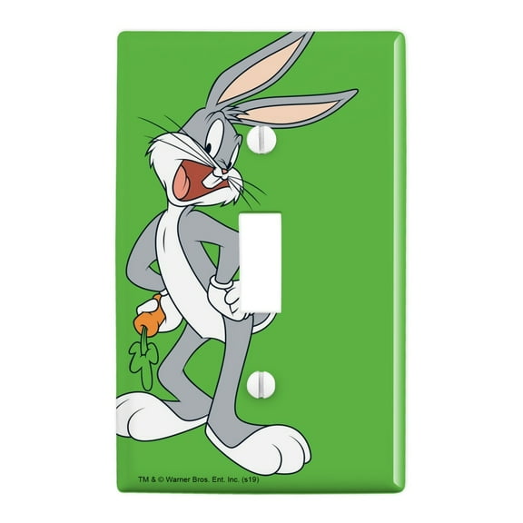 Looney Tunes Bugs Bunny Plastic Wall Decor Toggle Light Switch Plate Cover