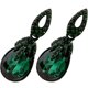 thumbnail image 1 of 1 Pair Green Vintage Rhinestone Dangle Earrings Water Drop Jewelry, 1 of 2