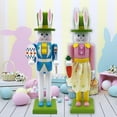 thumbnail image 2 of ABPWLY Toys Easter Bunny Nutcracker 30.8cm Traditional Wooden Nutcracker Decoration for Holiday Decor Christmas Easter Festive Ornament Birthday Gifts, 2 of 4