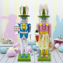 Viflosae Gift for 8 Year Old Boy Toys for Girls 8-10 Easter Bunny Nutcracker 30.8cm Traditional Bunny Wooden Nutcracker Decoration Christmas Gifts for Teenage Girls