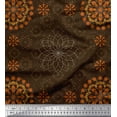 thumbnail image 1 of Soimoi Japan Crepe Satin Fabric Mandala Decorative Decor Fabric Printed Yard 42 Inch Wide, 1 of 1