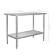 thumbnail image 4 of vidaXL Kitchen Work Table 120x60x85 cm Stainless Steel, 4 of 5