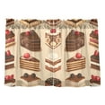 thumbnail image 7 of Yayeee Kitchen Curtains Tier Pair Light Filtering 27"x24" Rod Pocket Short Cafe Window Panel, Brown Cakes, 7 of 7