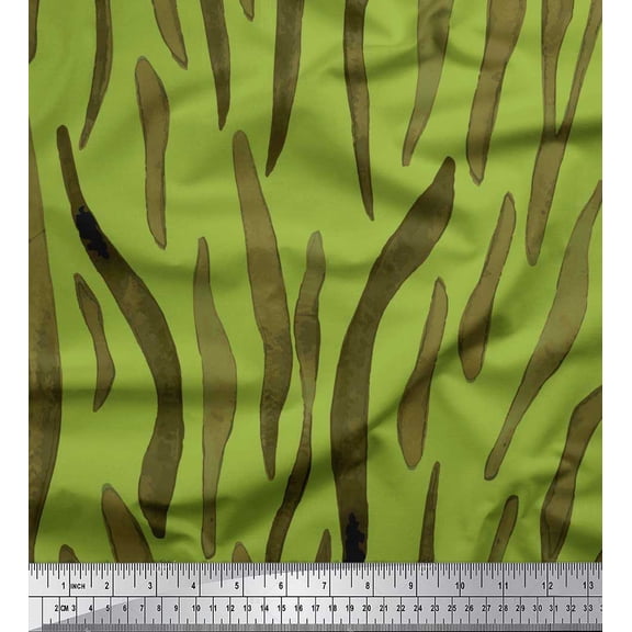 Soimoi Poly Georgette Fabric Tiger Animal Skin Decor Fabric Printed Yard 42 Inch Wide