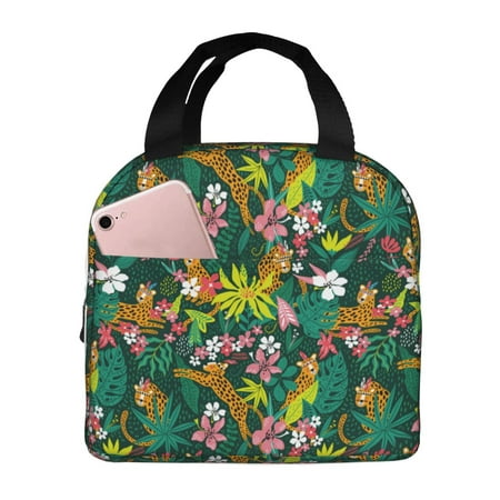 Insulated Lunch Bag for Women Men - Cute Tribal Leopards Leakproof Cooler Lunch Box for Women Men  Lunch Tote Bags for Work School Picnic Travel