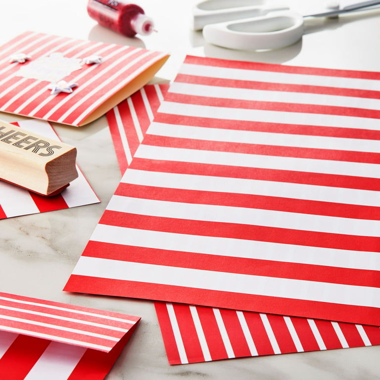 Red & White Stripe Double-Sided Cardstock Paper by Recollections™ 12 x 12