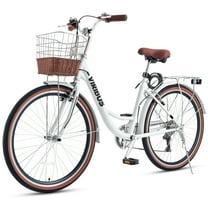 Viribus 26'' Womens 7 Speed Basket Beach and City Cruiser Bicycle