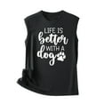 thumbnail image 5 of Odeerbi Tank Top for Women Sleeveless Cami Tops Fashion 2025 Casual Printed Ladies Round Neck Vest T-Shirt Black, 5 of 5